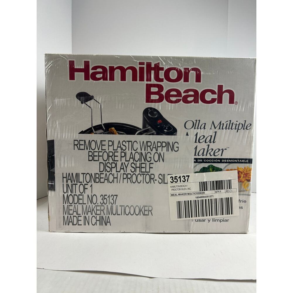 Hamilton Beach Meal Maker Multicooker 35137 New Sealed Boil Steam Fry